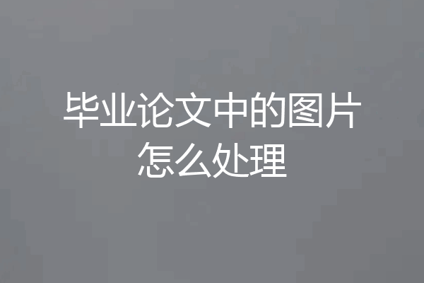 毕业论文中的图片怎么处理