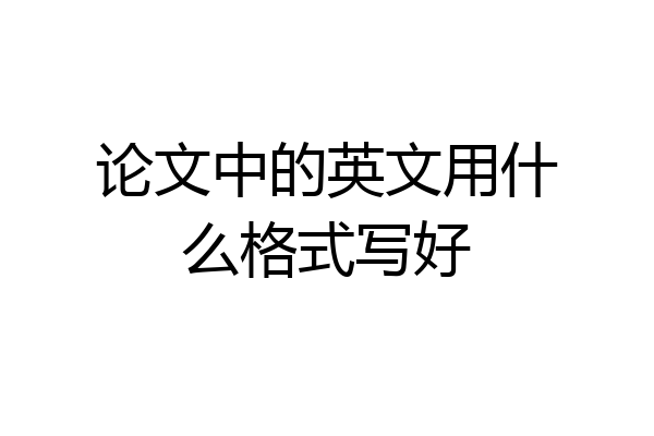 论文中的英文用什么格式写好