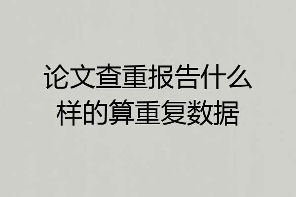 论文查重报告什么样的算重复数据