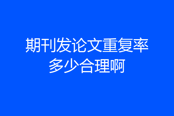 期刊发论文重复率多少合理啊