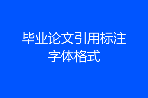 毕业论文引用标注字体格式