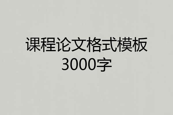 课程论文格式模板3000字