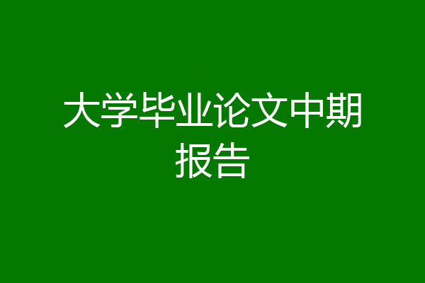 大学毕业论文中期报告