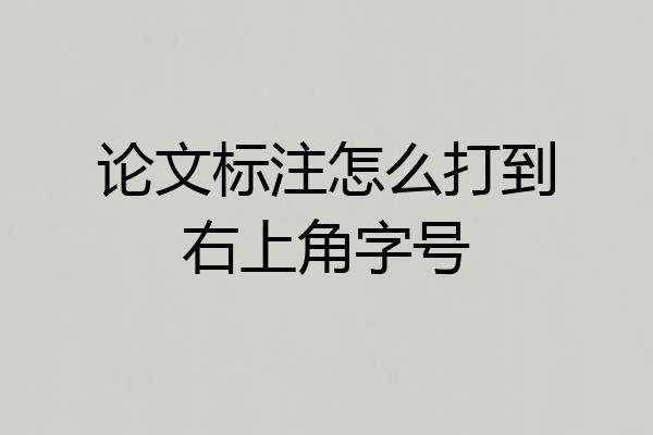 论文标注怎么打到右上角字号