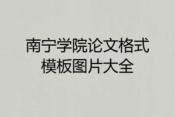南宁学院论文格式模板图片大全