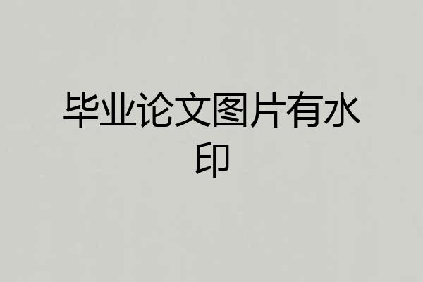 毕业论文图片有水印