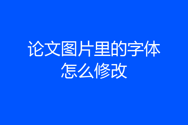 论文图片里的字体怎么修改