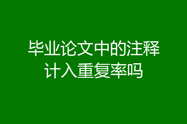 毕业论文中的注释计入重复率吗