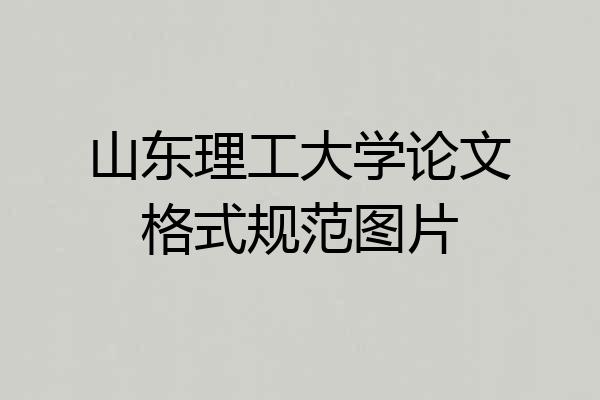 山东理工大学论文格式规范图片