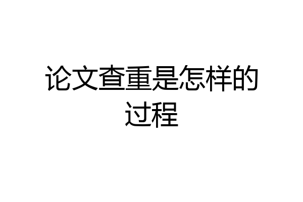 论文查重是怎样的过程
