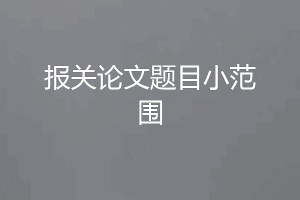 报关论文题目小范围