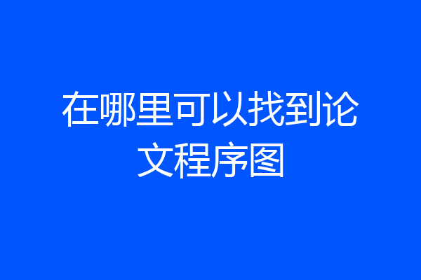 在哪里可以找到论文程序图