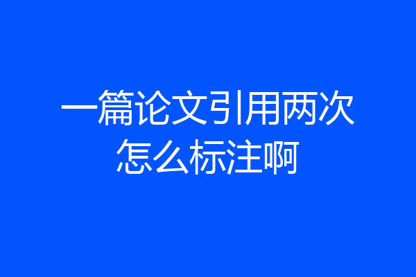一篇论文引用两次怎么标注啊