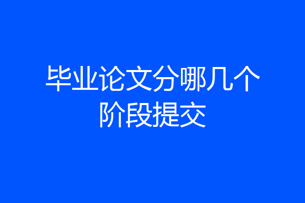 毕业论文分哪几个阶段提交