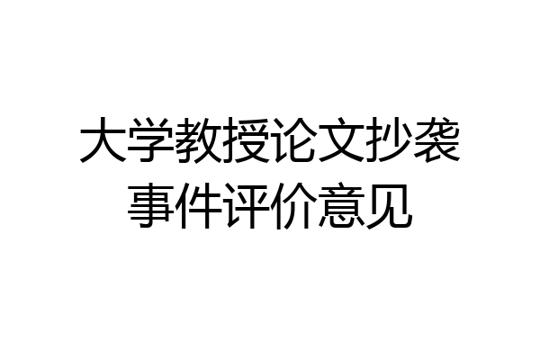 大学教授论文抄袭事件评价意见