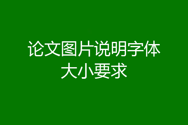 论文图片说明字体大小要求