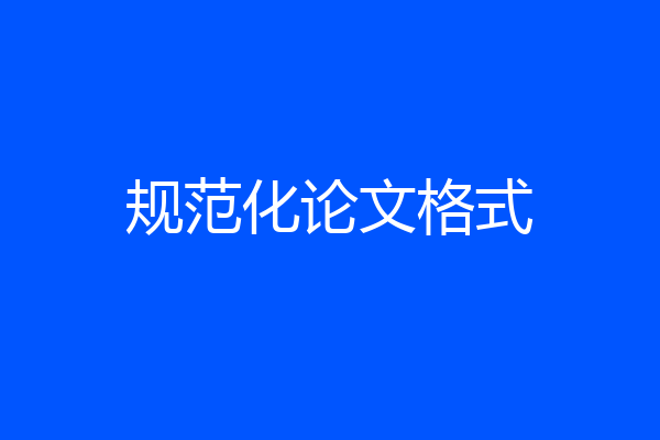 规范化论文格式