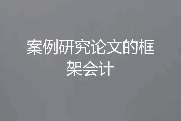 案例研究论文的框架会计