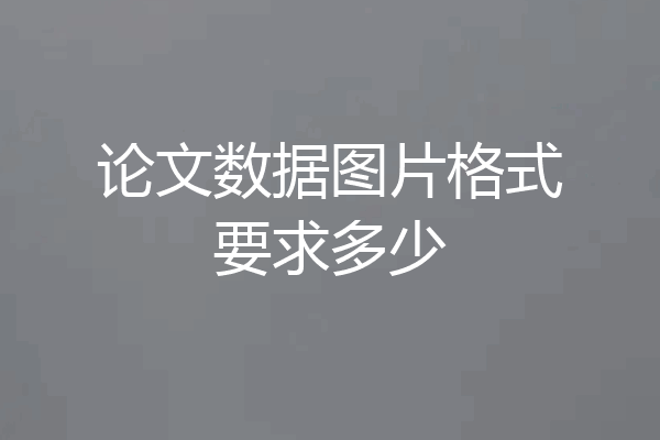 论文数据图片格式要求多少