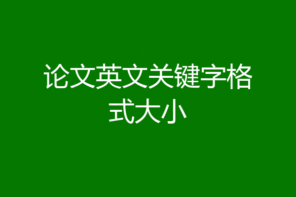 论文英文关键字格式大小