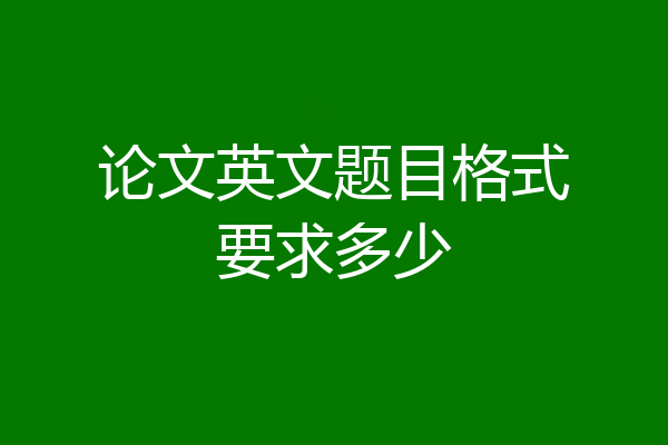 论文英文题目格式要求多少