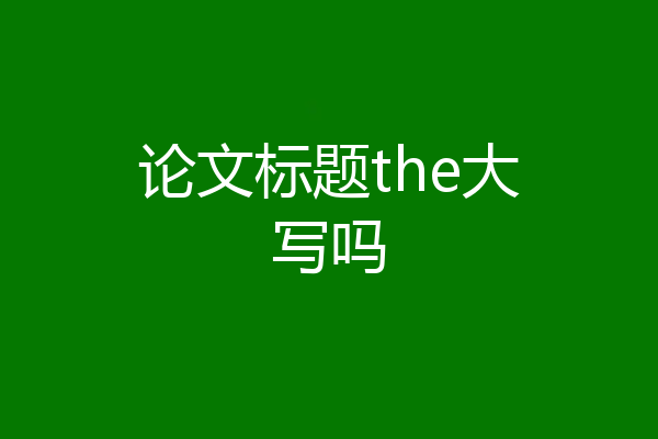论文标题the大写吗