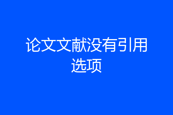 论文文献没有引用选项