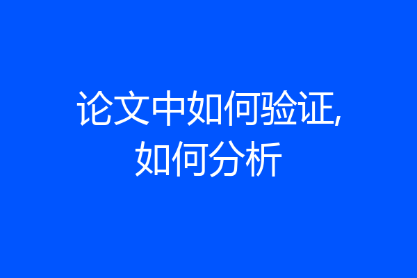 论文中如何验证,如何分析