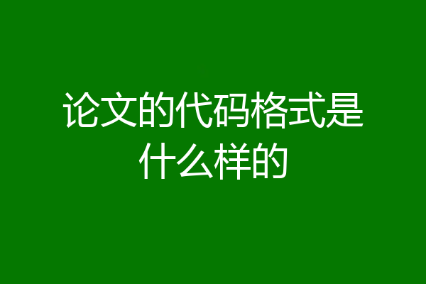 论文的代码格式是什么样的