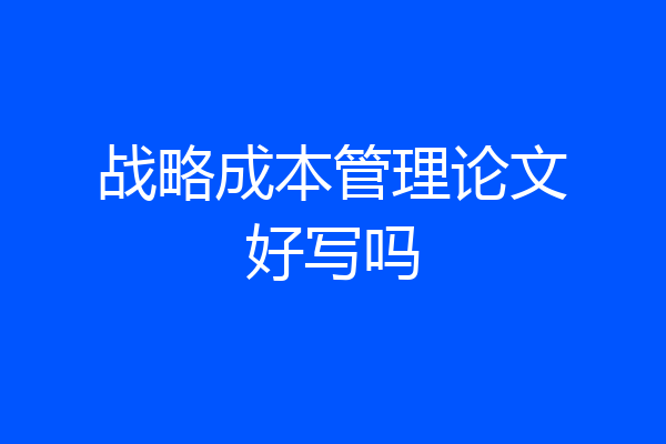 战略成本管理论文好写吗