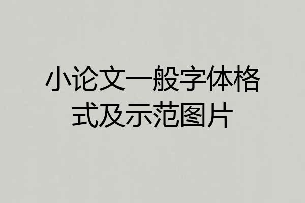 小论文一般字体格式及示范图片