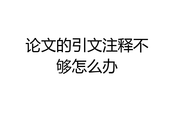 论文的引文注释不够怎么办