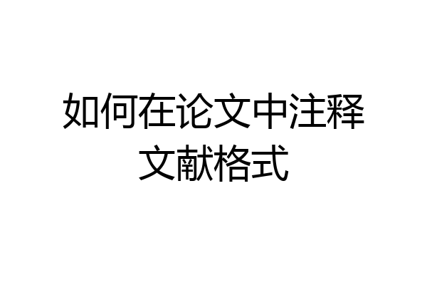 如何在论文中注释文献格式