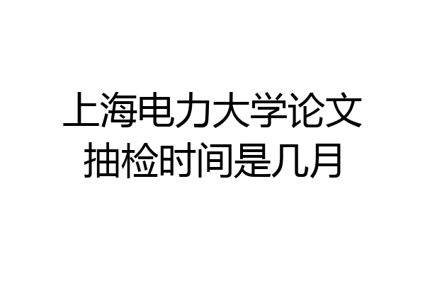 上海电力大学论文抽检时间是几月
