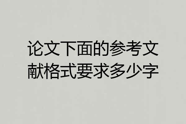 论文下面的参考文献格式要求多少字