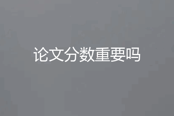 论文分数重要吗