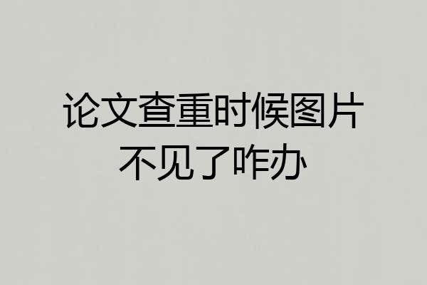 论文查重时候图片不见了咋办