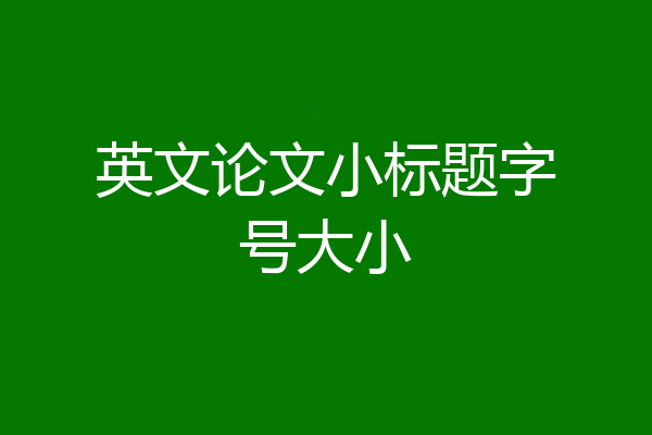 英文论文小标题字号大小