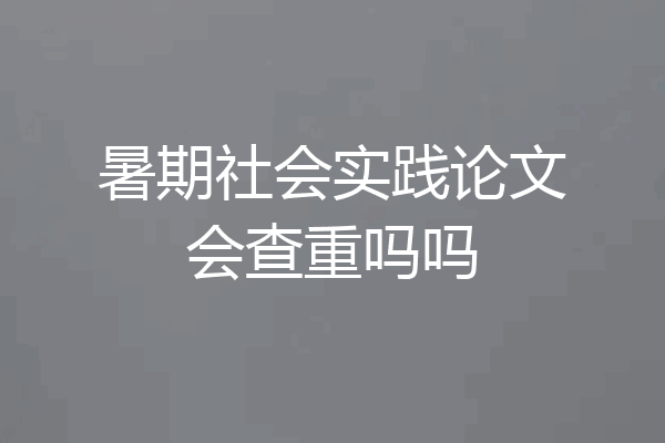 暑期社会实践论文会查重吗吗