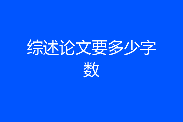 综述论文要多少字数