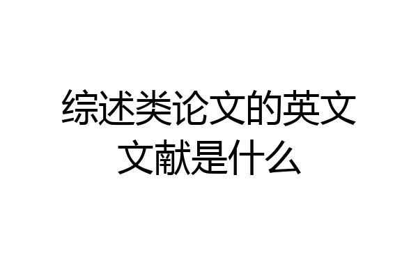 综述类论文的英文文献是什么