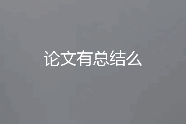 论文有总结么