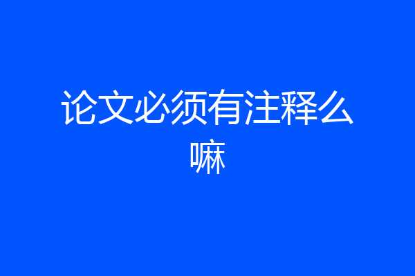 论文必须有注释么嘛