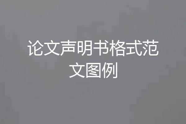 论文声明书格式范文图例