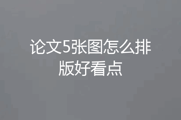 论文5张图怎么排版好看点
