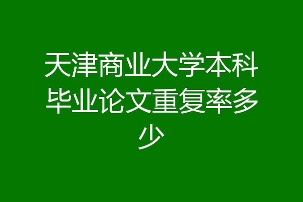 天津商业大学本科毕业论文重复率多少