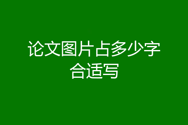 论文图片占多少字合适写