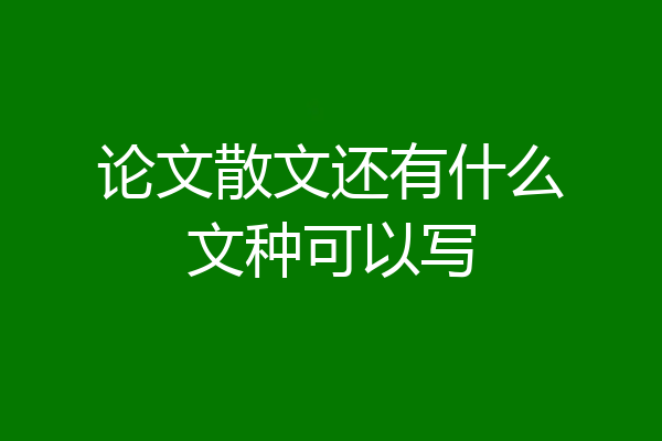 论文散文还有什么文种可以写