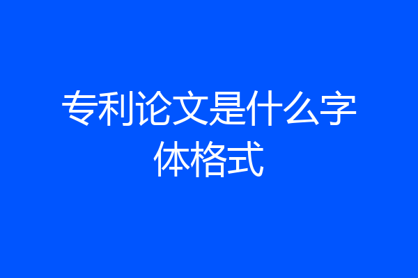 专利论文是什么字体格式
