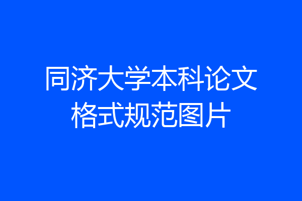 同济大学本科论文格式规范图片